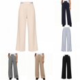 thumbnail image 1 of JAJAHO Wide Leg Pants Girls School Uniforms Pants Back To School Clothes High Waisted Stretchy Loose Fit Trousers 5-16Y, 1 of 5