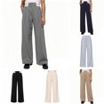 thumbnail image 1 of JAJAHO Wide Leg Pants Girls School Uniforms Pants Back To School Clothes High Waisted Stretchy Loose Fit Trousers 5-16Y, 1 of 5