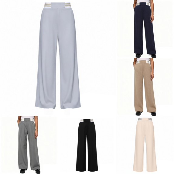 JAJAHO Wide Leg Pants Girls School Uniforms Pants Back To School Clothes High Waisted Stretchy Loose Fit Trousers 5-16Y