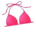 thumbnail image 1 of JAJAHO Womens Bikini Top Halter Side Tie Triangle Swimsuit Solid Color Bathing Suit Sexy Beach Tops Pool Party Versatile Beachwear, 1 of 7