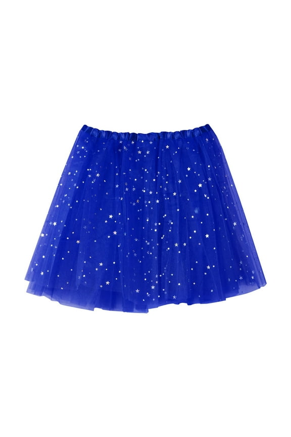 Womens Sparkly Glitter Skirts Rave Party Tutus Star Moon Sequin A-Line Mesh Mini Skirt Carnival Performance Holiday Skirt
