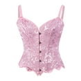 thumbnail image 1 of JAJAHO Womens Vintage Bustier Floral Petal Hemline Fishbone Strap Corset Tops, 1 of 8