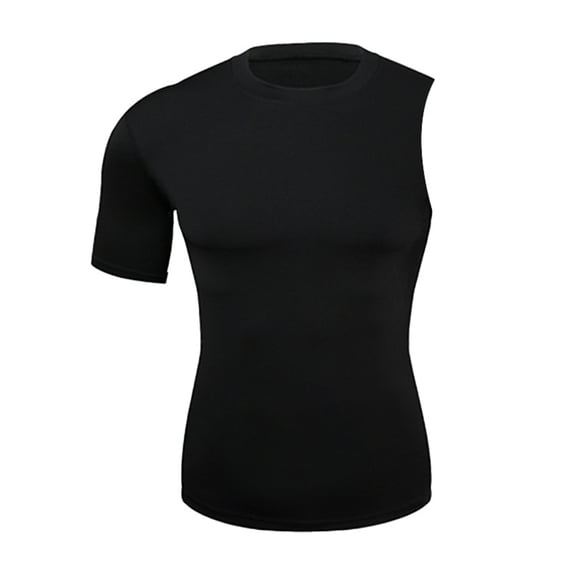 JAJAHO Workout Shirts Men Athletic Moisture Wicking Tight Short Sleeve Asymmetrical Top For Training Gym Running Sports Stylish Tops