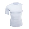 thumbnail image 1 of JAJAHO Workout Shirts Men Athletic Moisture Wicking Tight Short Sleeve Asymmetrical Top For Training Gym Running Sports Stylish Tops, 1 of 2
