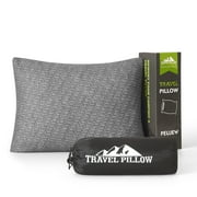 JAJALUYA Memory Foam Travel Pillow Comfortable and Soft Camping Pillow Portable Pillow, Gray