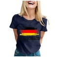 JAJANYQ Female's TShirt Heart Germany Flag Print Short Sleeve Round