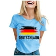 JAJANYQ Female's TShirt Heart Germany Flag Print Short Sleeve Round