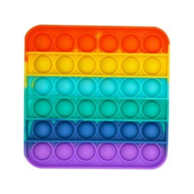 JAJSUPPLIES Square Rainbow Push Pop It Waffle Fidget Bubble Popper ...