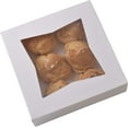 thumbnail image 1 of JAK Industrial 9 x 9 x 2.5 Inch White Bakery Boxes with Windows - Auto Popup - 20 Pack, 1 of 4