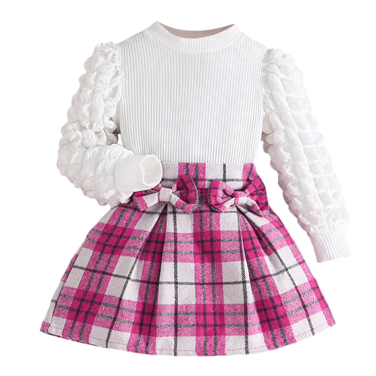 Babyproud  Infant Crop Top and Skirt Set with Layered Petal Flower Applique Embellishments main image 1