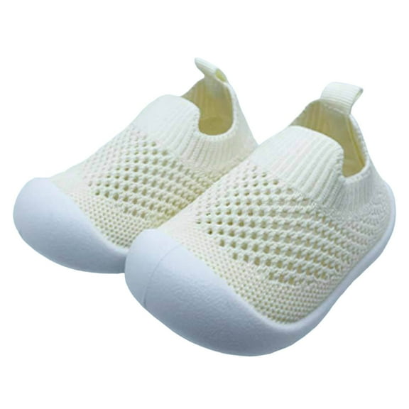JAKANYQ Baby Shoes Baby Boys Girls Sock Shoes Breathable Toddlers Slippers Indoor Outdoor Boots First Walking Shoes On Sneakers Non- With Soft Rubber Soles White 6-12 Months