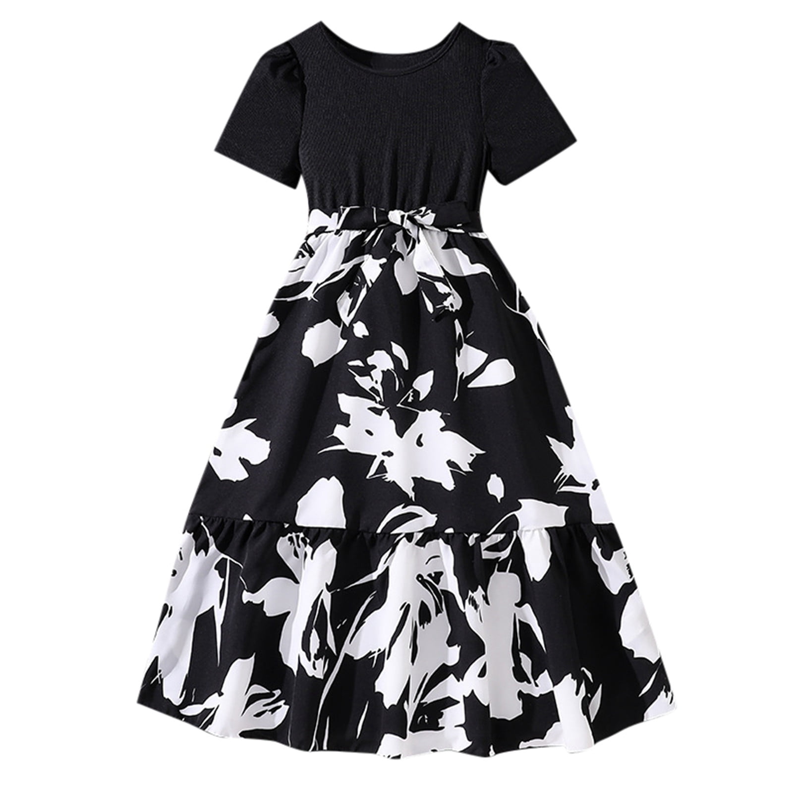 KIDS' ROUND NECK TIERED DRESS 4-10 DUTCH IS LIFE main image 1