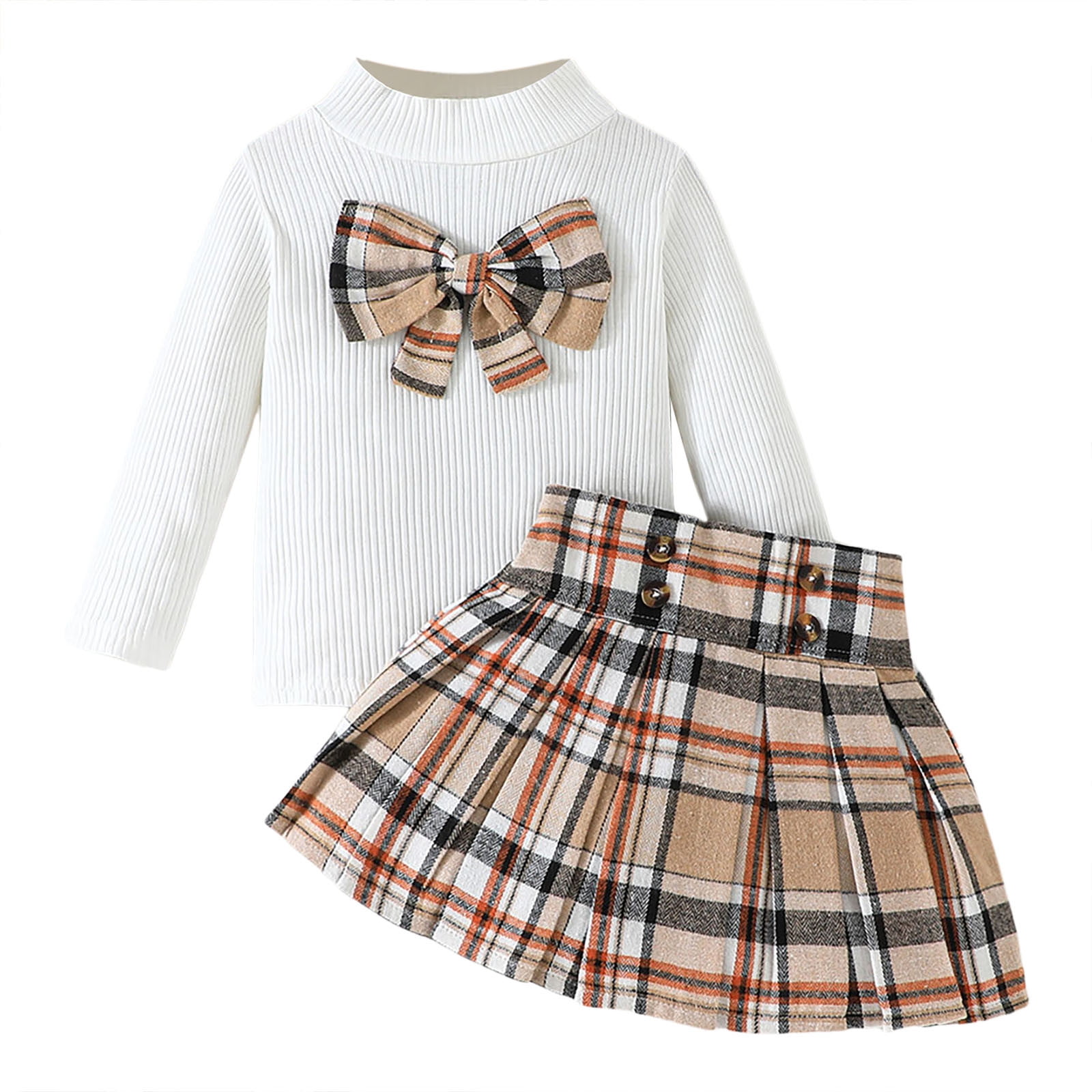 Plaid Two Skirt Set