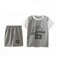 thumbnail image 1 of JAKANYQ Children Boys Outfit Shorts Sets Tracksuit 2 Piece Basketball Performance Tank Top And Mesh Shorts Quick Drying Set Holiday Vocation Beach, Grey, 9-10 Years, 1 of 3