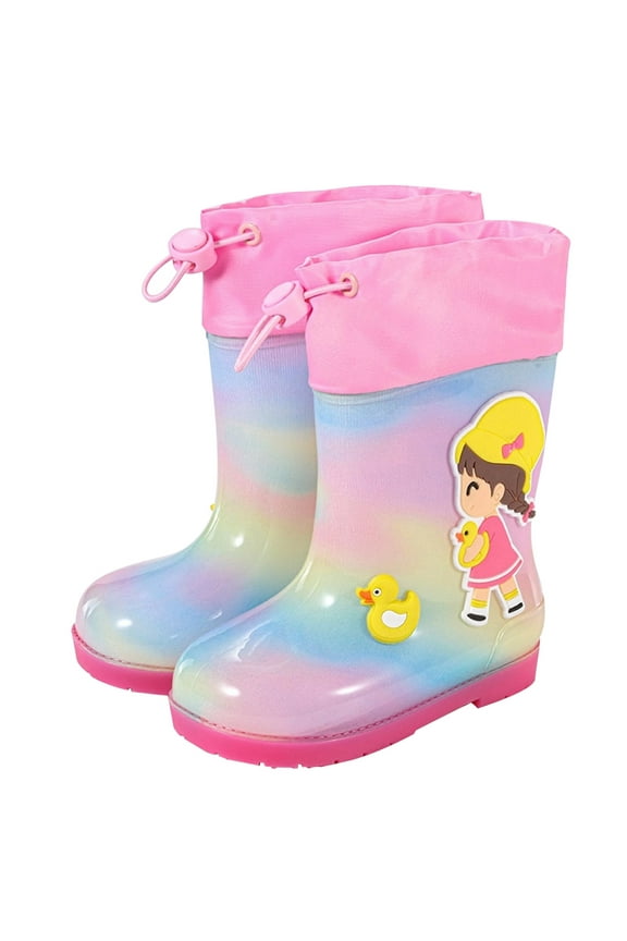Children's Rain Shoes Galoshes Cartoon Boys Girls Baby Rain Cartoon Boots Water Shoes Toddler Kids Trendy Footwear