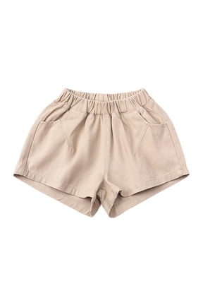 Kids Baby Boys Girls Jogger Shorts Summer Cotton Casual Solid Color Shorts Active With Pockets Khaki 1-2 Years