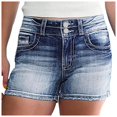 thumbnail image 1 of JAKANYQ Lady's Jeans Casual Ripped Denim Shorts High Rise Distressed Rolled Hem Shorts With Pocket Summer Casual Short Jeans Cozy Versatile, 1 of 1
