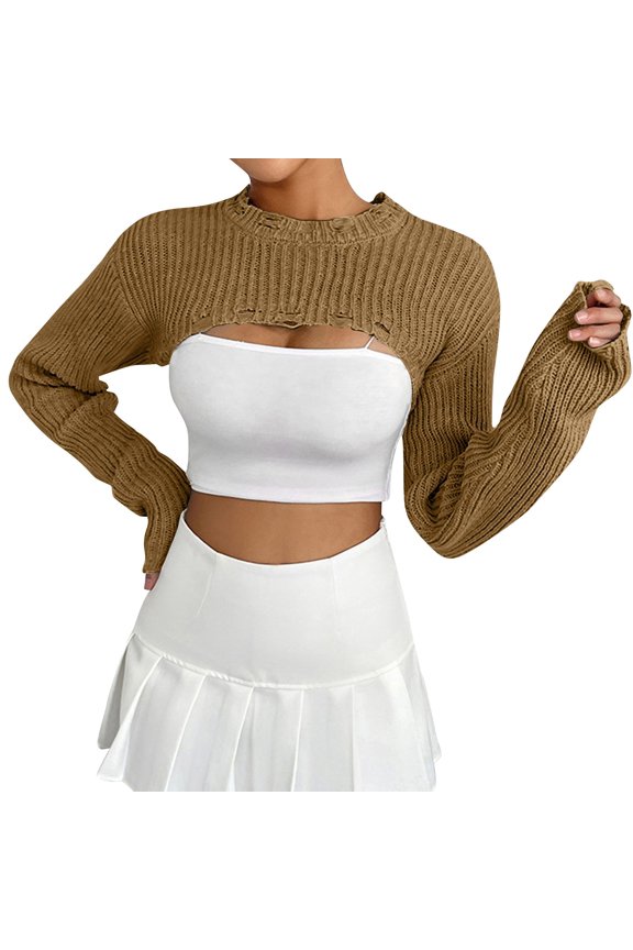 Lady's Sweaters Pullover Knitted Blouse For Design Short Style Sexy Half Top Comfy Breathable