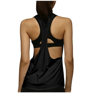 JAKANYQ Ladys' Camisole Workout Loose Fit Muscle Tanks Sleeveless Shirts Pack For Yoga Running Exercise Gym Simple Stretchy