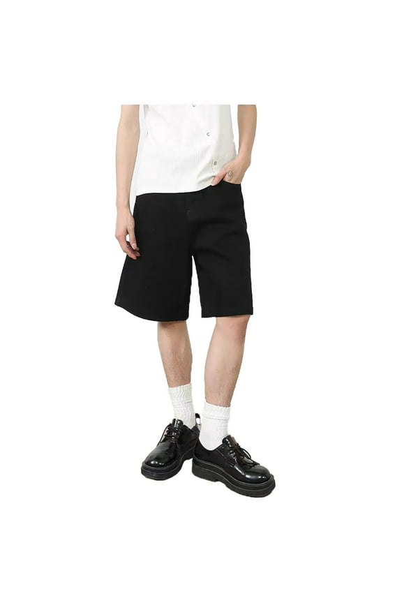 Loose Vintage Casual Wide Legged Straight Leg Denim Shorts