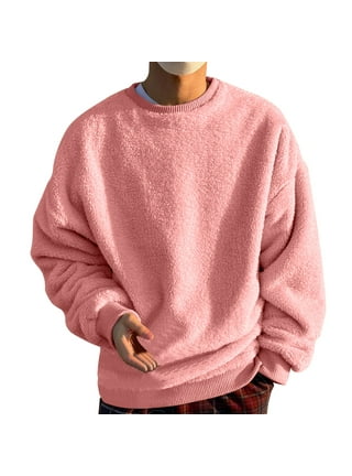 Pink fuzzy sweatshirt deals