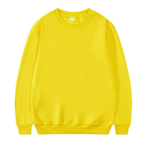 JAKANYQ Men Solid Color Winter Round Neck Hooded Sweatshirt Casual Tops Loose Comfortable Lightweight Trendy Pullover
