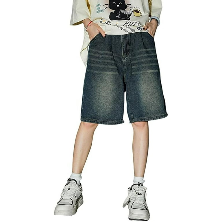 JAKANYQ Men's Shorts Baggy Jorts Baggy Fit Jeans Street