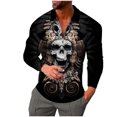 thumbnail image 1 of JAKANYQ Men's T-Shirts Skull Terrifying 3D Pattern Clothing Long Sleeve T Shirt Comfy Breathable, 1 of 8