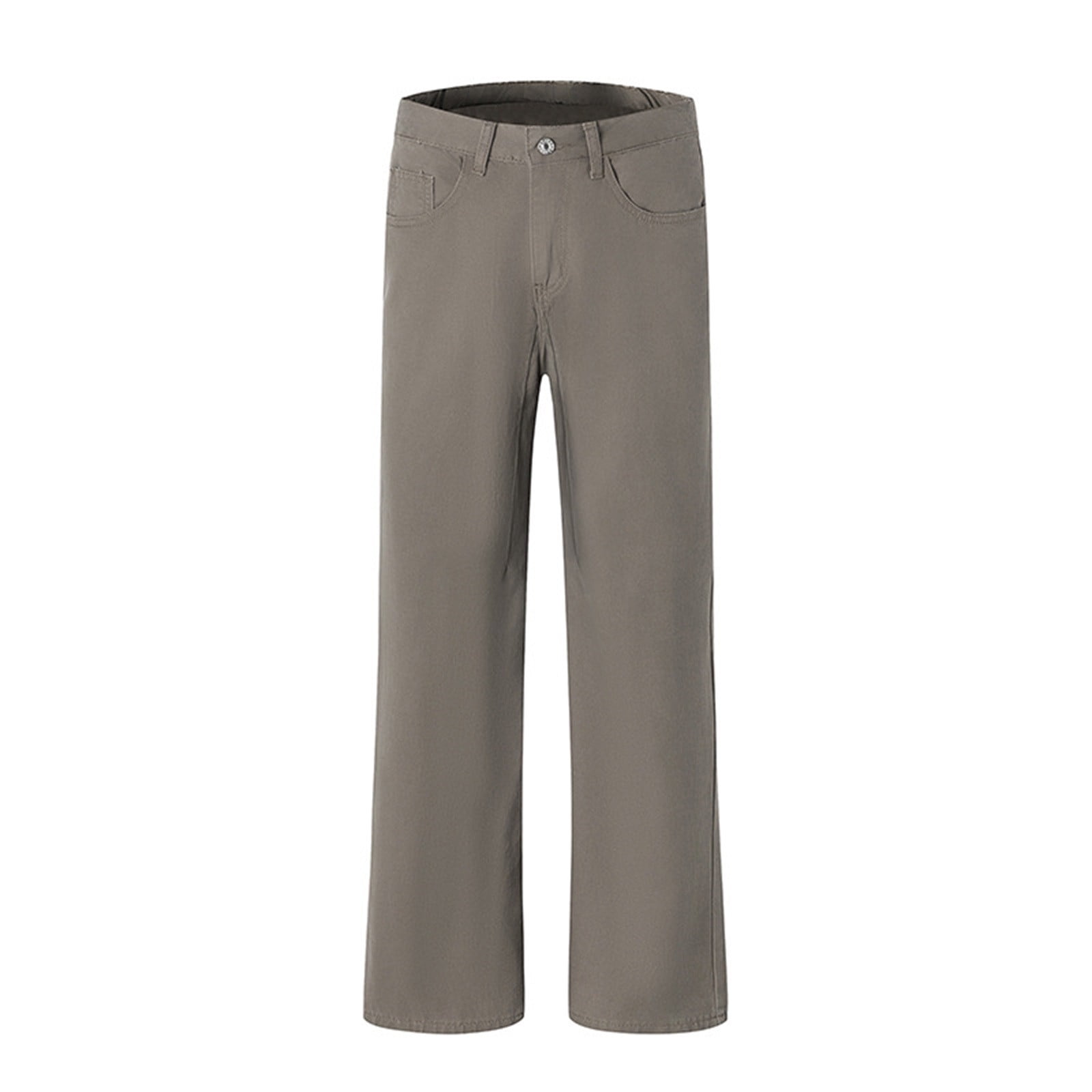 JAKANYQ Mens Pants Logging Straight Tube Washed Casual For Spring