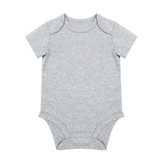 JAKANYQ Newborn Unisex Baby Solid Color Bodysuit Romper Onesie For 0 24 Months Boys Girls Light Gray 9-12 Months