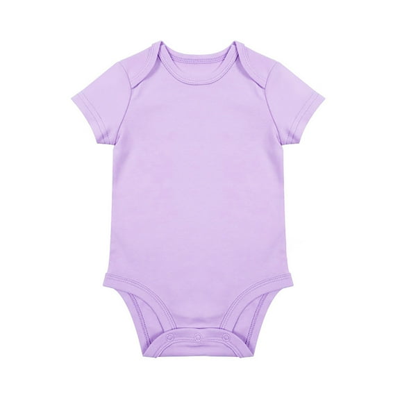 JAKANYQ Newborn Unisex Baby Solid Color Bodysuit Romper Onesie For 0 24 Months Boys Girls Purple 0-3 Months