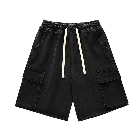 JAKANYQ Summer Men's Loose Casual Cargo Daily Denim Shorts