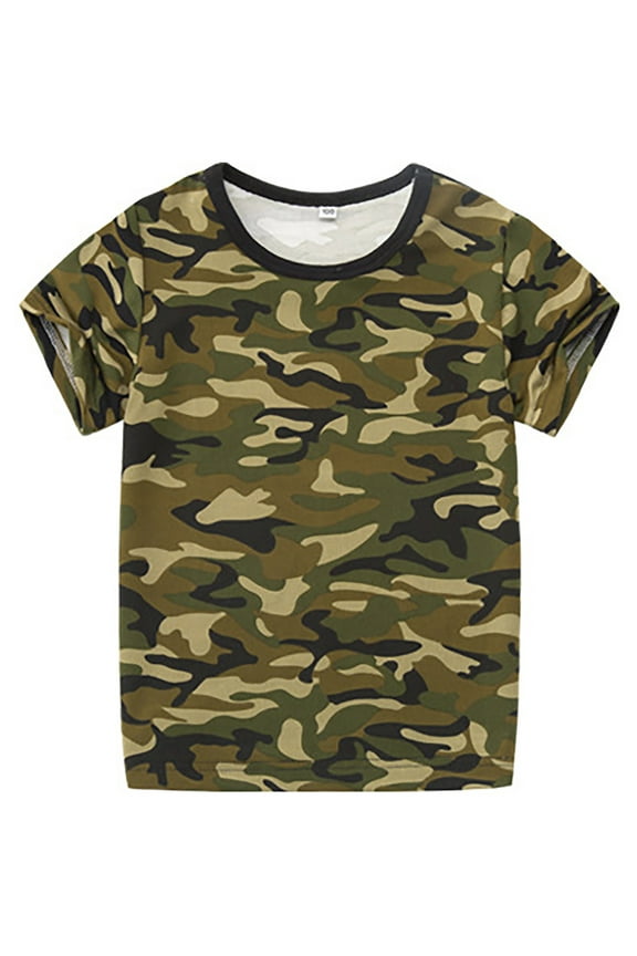 Toddler Boys T-Shirt Camouflage Pattern Camo Prints Short Sleeve Tee Shirts Crew Neck Trendy Tops