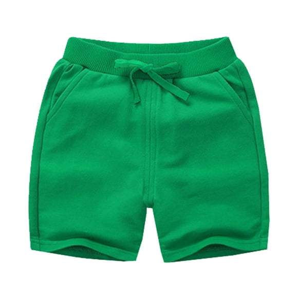 JAKANYQ Toddler Child Boys Girls Casual Solid Color Shorts Summer Holiday Beach Pants Sport Shorts Green 3-4 Years