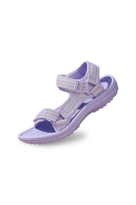 Toddler Girls Fashion Solid Color Open Toe Breathable Comfortable Sandals Shoes Purple 10.5-11 Years