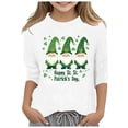 thumbnail image 1 of JAKANYQ Toddler Kids St. Patrick's Day Printed 3/4 Quarter Sleeve T-Shirt Tops Peplum Casual White 6-7 Years, 1 of 4