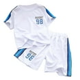 thumbnail image 1 of JAKANYQ Toddler Outfit Unisex Spring Summer Short Sleeve Sports Tshirt Shorts Outfits Clothes Beach Style, White, 10-11 Years, 1 of 3