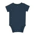 thumbnail image 1 of JAKANYQ Toddler Unisex Baby Solid Color Bodysuit Romper Onesie For 0 24 Months Boys Girls Blue 3-6 Months, 1 of 3