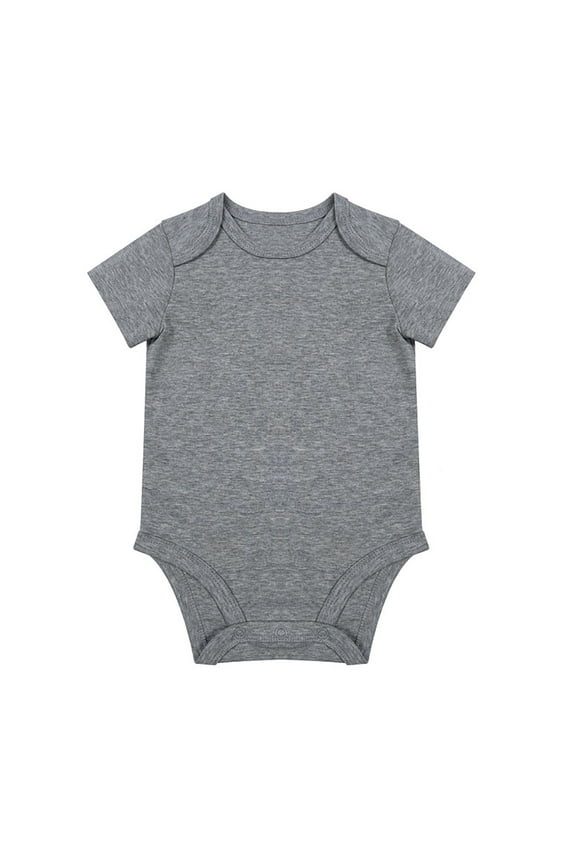 Toddler Unisex Baby Solid Color Bodysuit Romper Onesie For 0 24 Months Boys Girls Dark Gray 3-6 Months