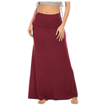 JAKANYQ Woman's Skirts Casual Ruched High Waist A-Line Flared Midi Skirt Skin-Friendly Relaxed