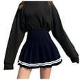 thumbnail image 1 of JAKANYQ Woman's Skirts Fashion Plaid Pleated A-Line Burnout High Waist Short Skirt Midi-Length Beautiful, 1 of 6