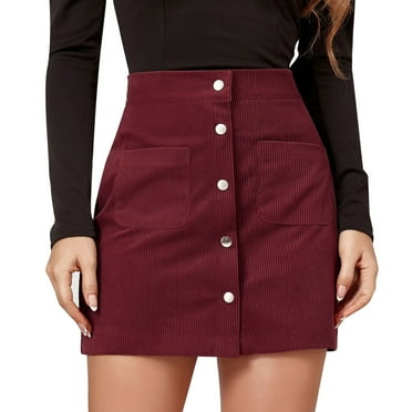 JAKANYQ Woman's Skirts Short Solid High Waist Zipper Autumn Winter Corduroy Hip Wrap Single Slim Fit Solid Skirt Skin-Friendly Relaxed