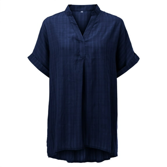 JAKANYQ Women Blouses Vacation Dressy Summer Short Sleeve Thin V-Neck Blouse Casual Tunic Top Charming Trendy Clothing