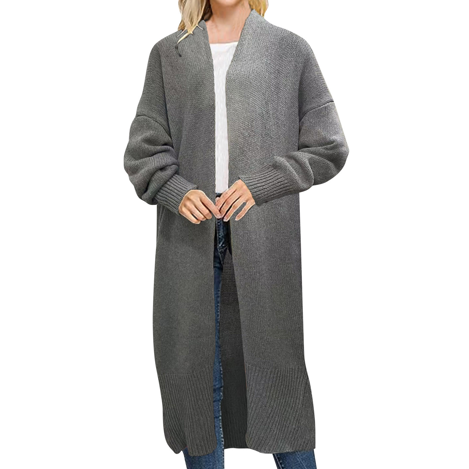 JAKANYQ Womens Cardigan Oversized Slouchy Knit Open Front Sweater Coat