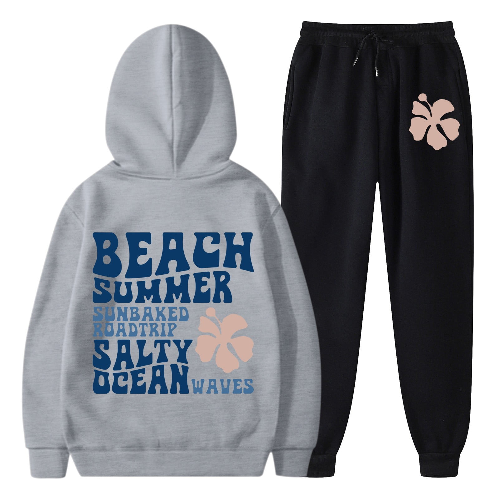 JAKANYQ Womens Sets Two Piece Outfits Sets Hoodie Sweatshirt Long