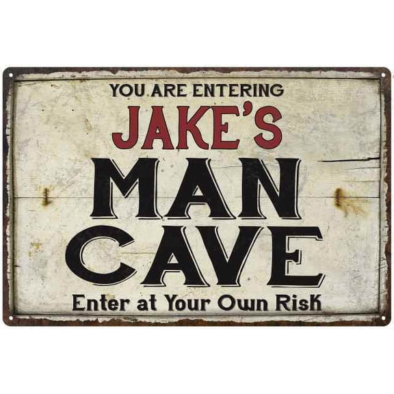 JAKE'S Man Cave Sign Rustic Garage Decor Gift 8x12 Metal 208120035422