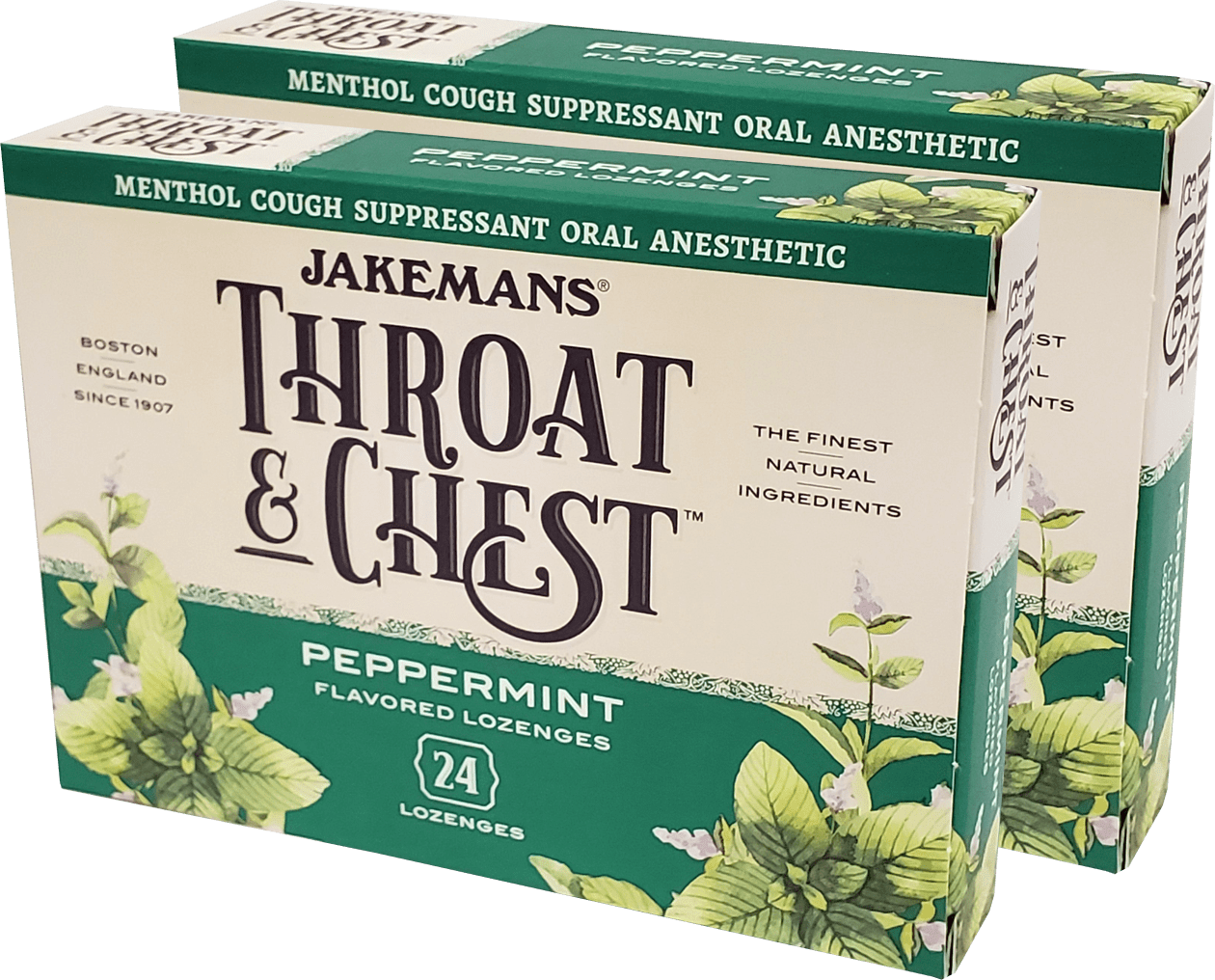 JAKEMANS Peppermint Throat and Chest Lozenge Cough Drops Box, 2 boxes