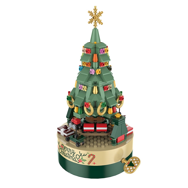 JAKI Building Block Christmas Tree Mechanical Music Box with Toy