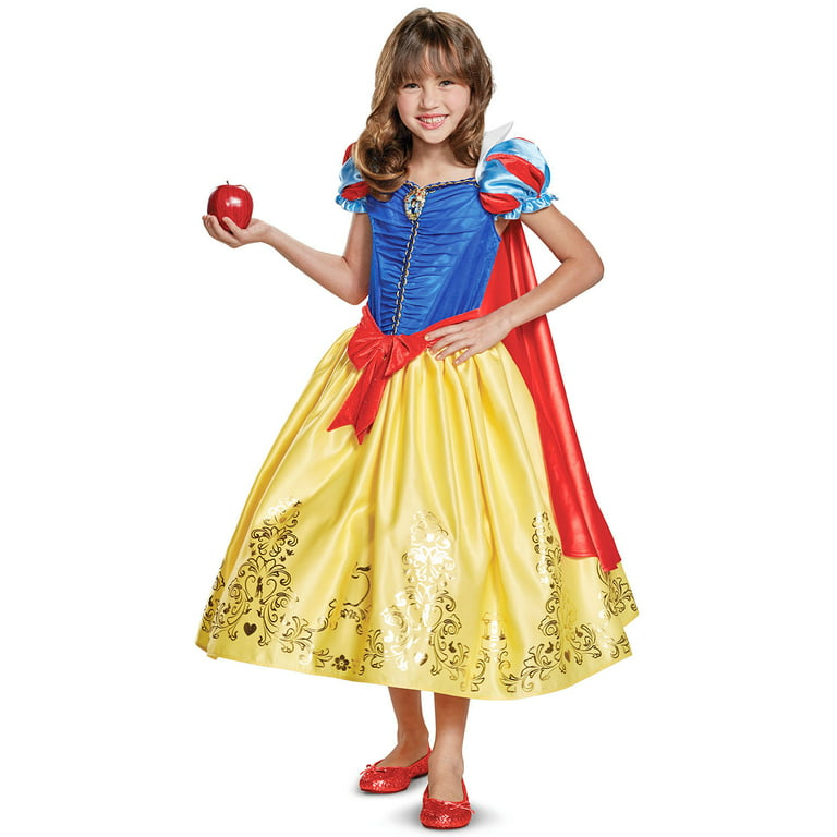 JAKKS Pacific, Inc. Disney Princess Girls Size Small (4/6X) Costume Dress  With Hoop Skirt, Snow White/Multi 