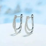 JALASH ONLINE Drop/Dangle Lever Back Earrings Round Cut 3CT 14K White Gold Plated Lab Created